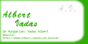 albert vadas business card